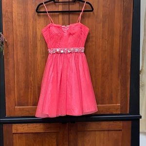 JS Boutique coral sparkle party dress